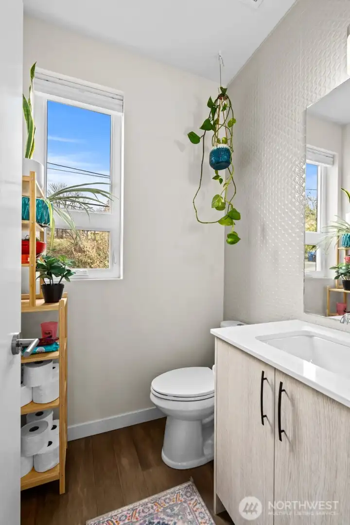 Half bath next to the living room