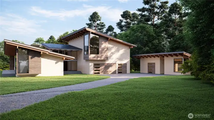 Rendering image for building plan representation purposes only. Home not included, but the county approved plans are.