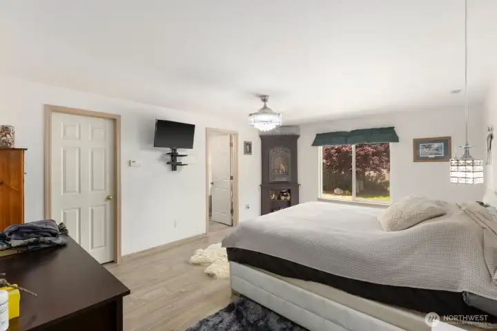Primary bedroom with gas fireplace