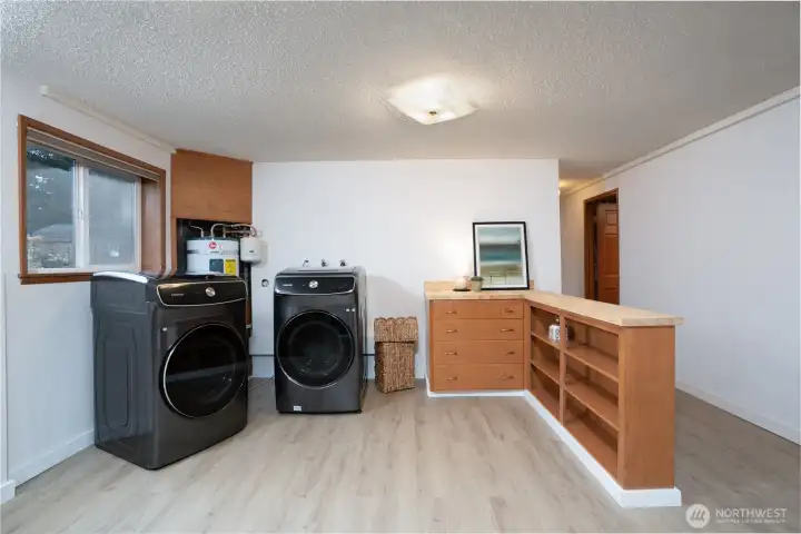 Deluxe Washer & Dryer convey. Pluming is here for kitchen addition.