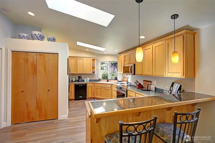 Bright (skylights) and well appointed kitchen!