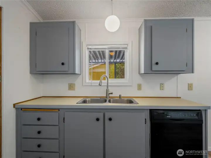 Newly painted cabinets. Newly painted cabinets.