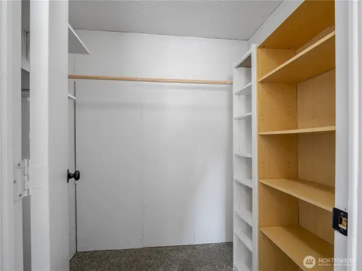 The walk in closet has room for your clothes and more. The walk in closet has room for your clothes and more.