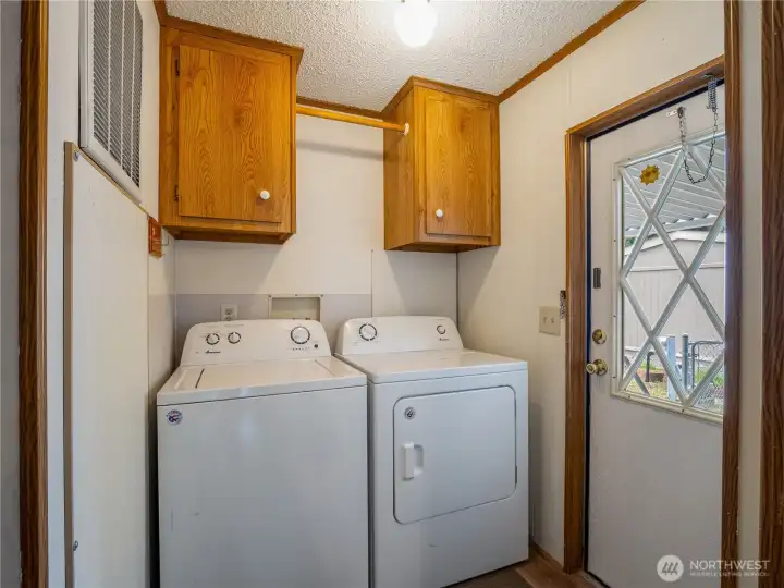 From the carport step into your laundry room. Washer and dryer stays. From the carport step into your laundry room. Washer and dryer stays.