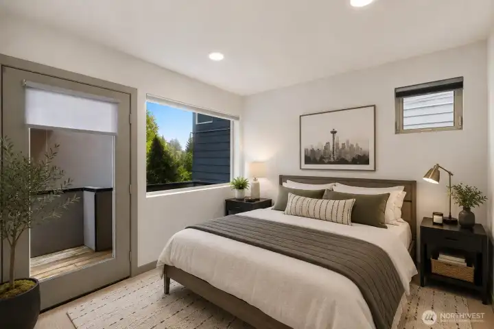 L1 Bedroom with balcony (Virtual Staging) L1 Bedroom with balcony (Virtual Staging)
