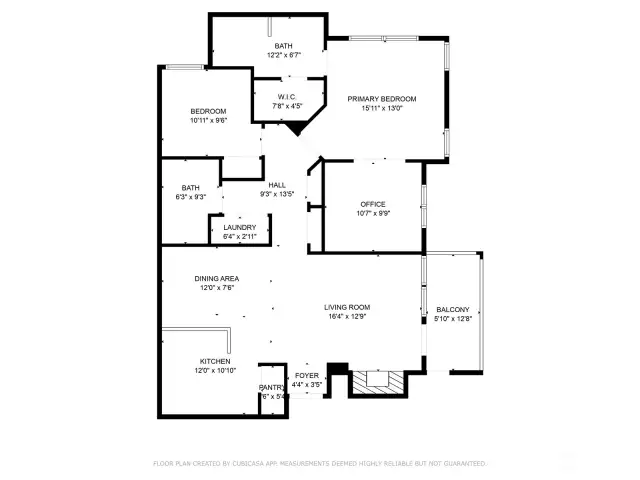 Floor plan of interior spaces.