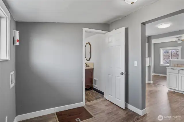 Mud/Laundry area to bathroom