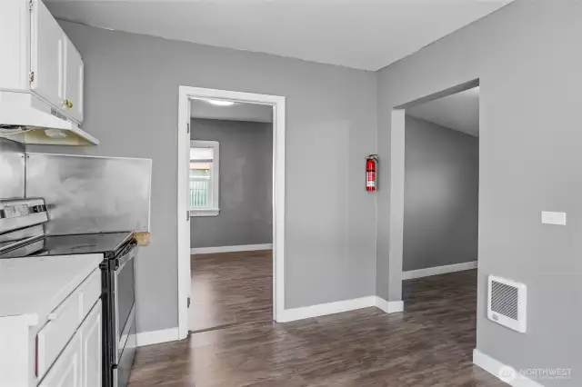 Access to second bedroom and back mud area/laundry