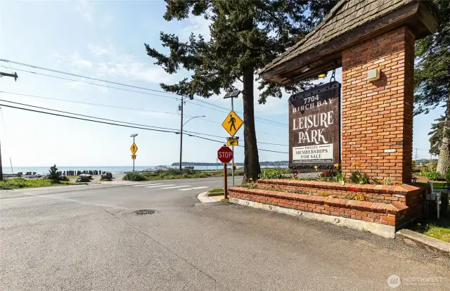 Birch Bay Leisure Park with community beach area.