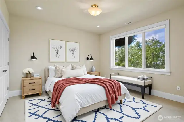 Bedroom on lower level-virtually staged