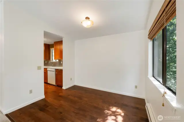 Dining room off of kitchen and living room