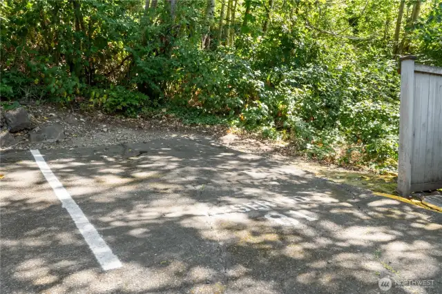 one uncovered parking spot 81 is on the end, no neighbor on your right!