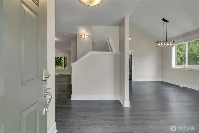 Enter to soaring vaulted ceilings