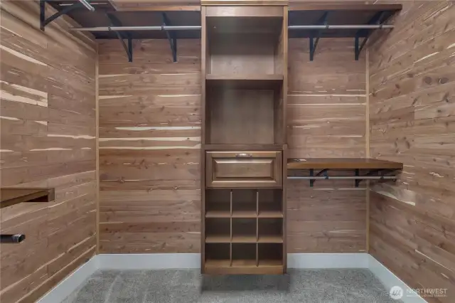 Custom walk-in closet in primary