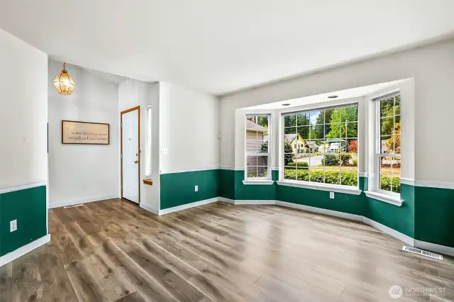 Living room with new LVP flooring