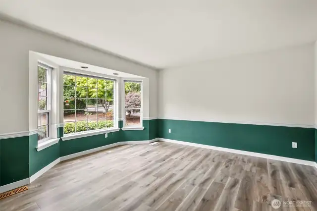 Living room with new LVP flooring