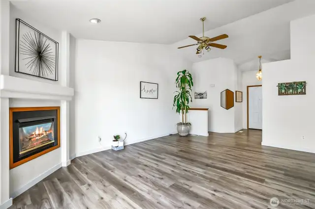 Family room with fireplace