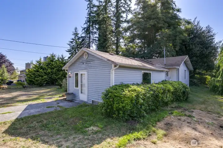 Side of house from street.