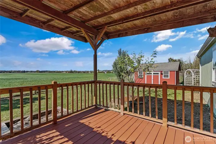 Sizable covered deck w/expansive westerly views