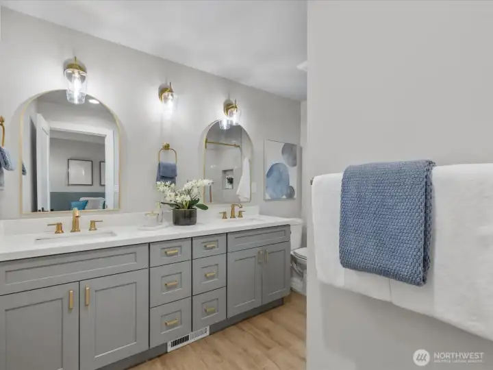 Primary bathroom double vanity