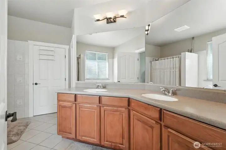 Huge Double Sink and Counter in the Primary Ensuite