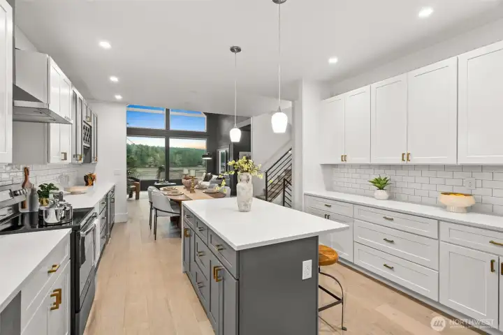 A true chef’s kitchen—beautiful custom cabinetry and room to bring your culinary creativity to life.