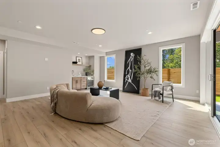 Rec room on lower floor