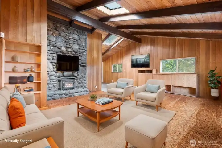 Staged view of the great room.