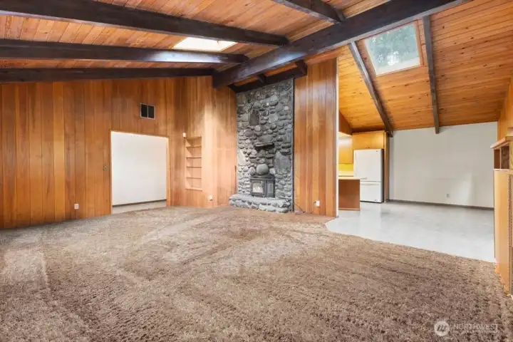 The open floor plan allows the great room, dining area, and kitchen to blend effortlessly together, creating a spacious and inviting gathering space.