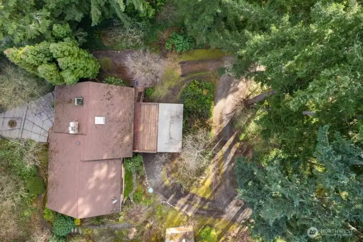Birds eye view of the property.