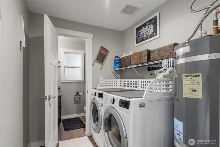 New Rheem Pro Series 50 gal hot water tank plus newer LG washer & dryer.