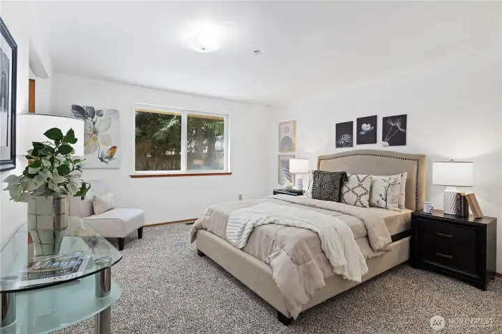 Primary bedroom is down the hall