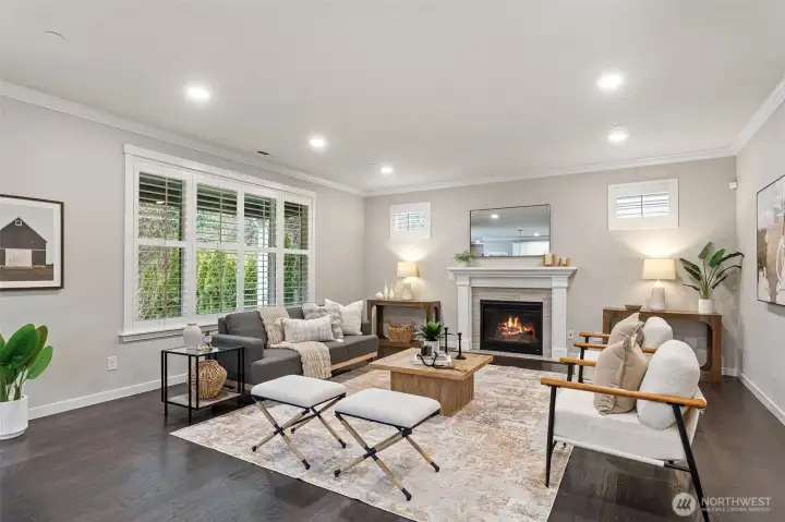 Huge great room with fireplace