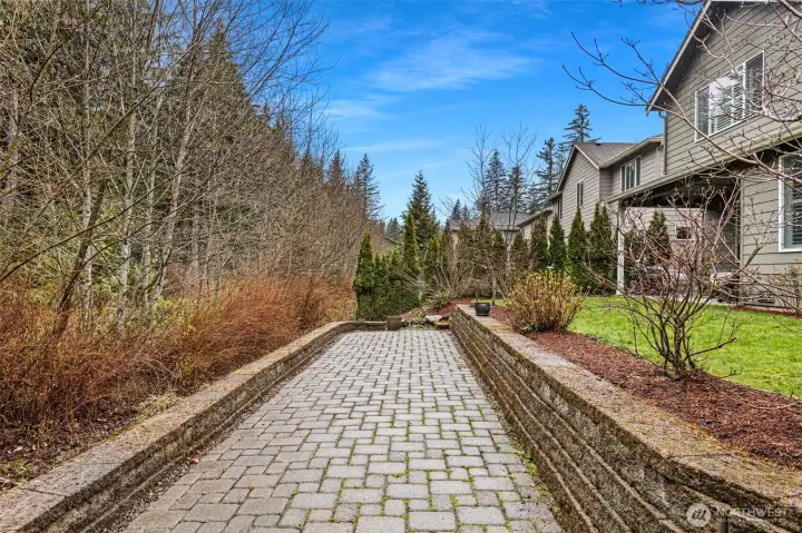 Patio overlooking green space