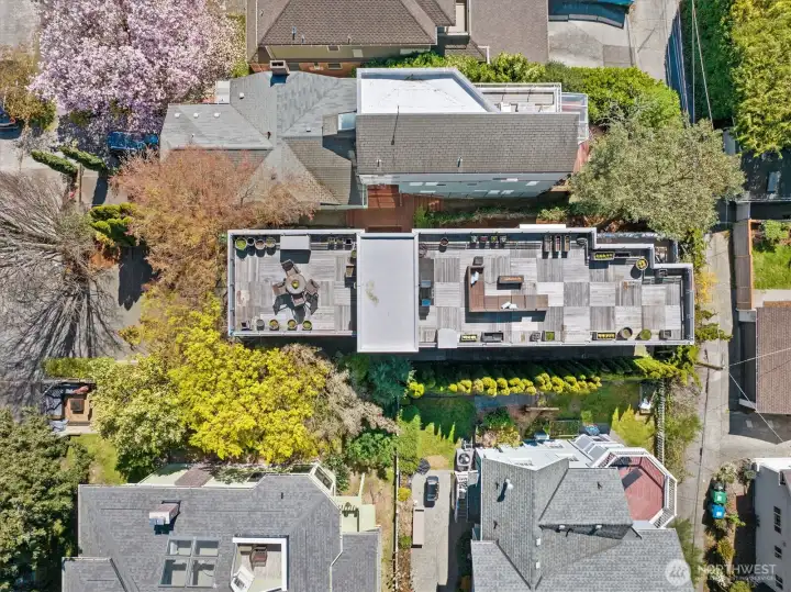 Aerial shot of rooftop