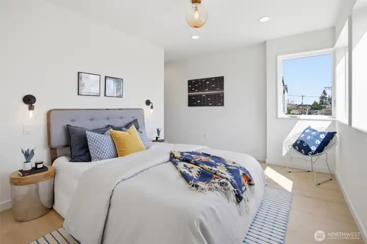 One of two bedrooms , ensuite bath around the corner.