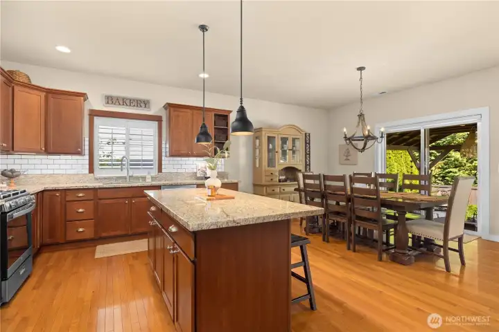 The kitchen is open and welcoming.