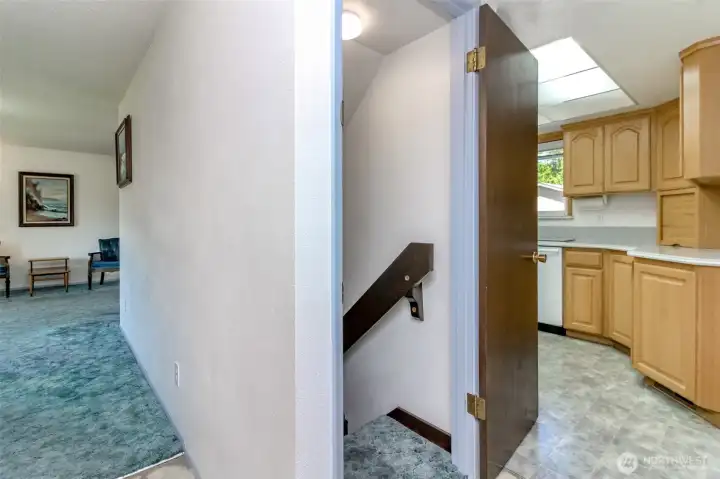 Access to daylight basement.