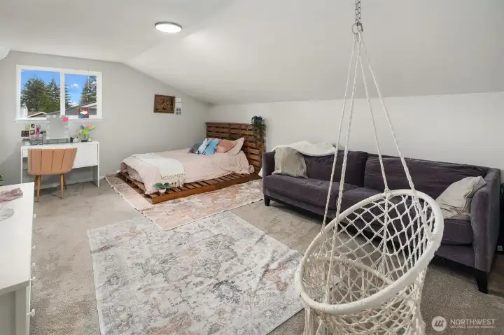 Upstairs bedroom with walk-in closet