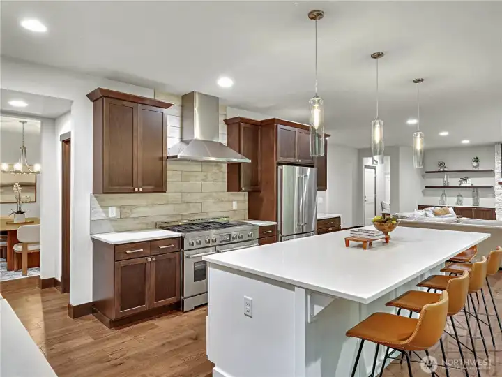Kitchen with walk in pantry