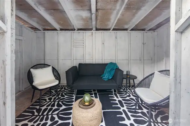 Outdoor storage or potential hang out space? A blank canvas to make your own..