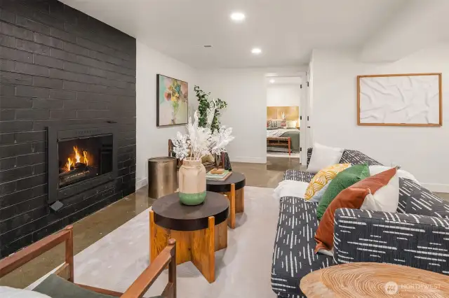 Gas fireplace for cozy movie nights