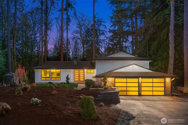New exterior lighting creates warm, inviting feel
