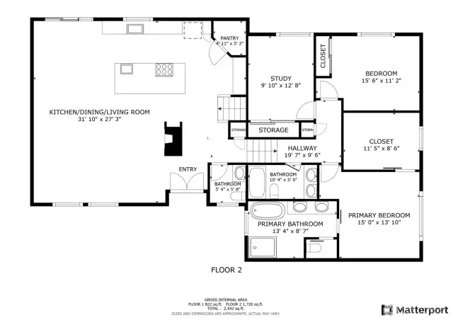 Floorplan main and upper level