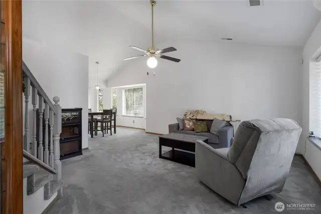 Ceiling fans throughout.