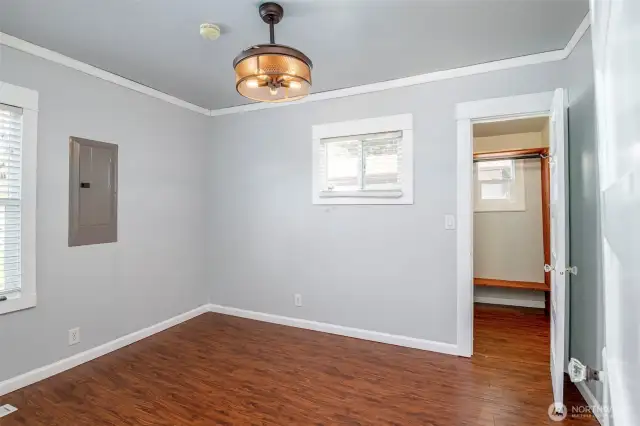 back bedroom with walk-in closet