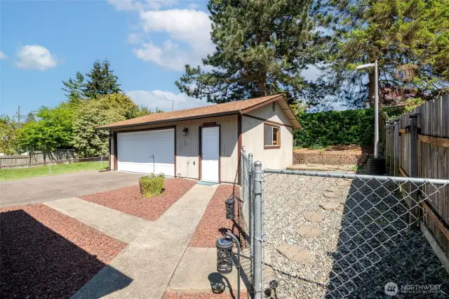 Fenced kennel area