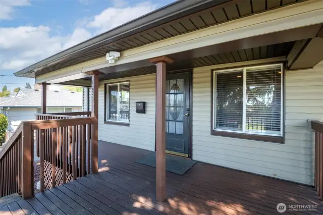 Partially covered front porch