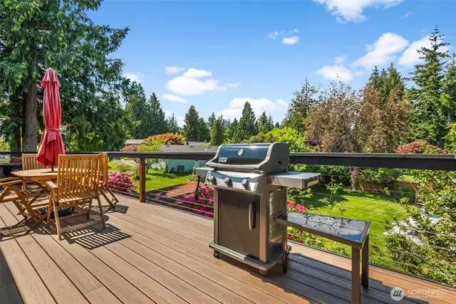 Expansive new deck is the perfect place to relax in the sun!