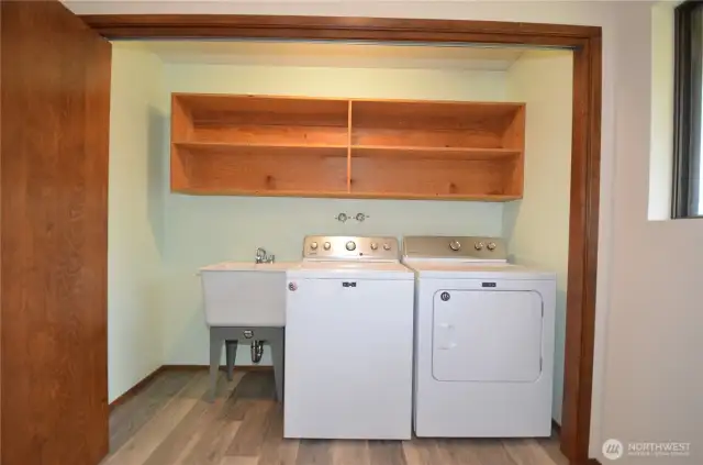 Large Laundry with Extra Shelving Plus Sink